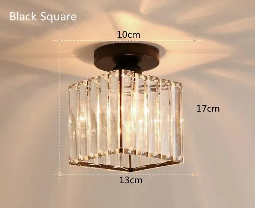 Crystal Ceiling Light Corridor Channel Ceiling Lamp Luxur Balcony Aisle Lamp Home Foyer Track Light Kitchen Ceiling Light