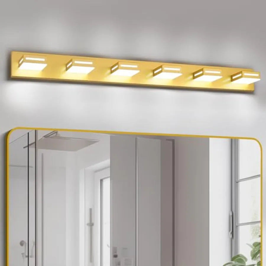 LED Modern Bathroom Light Fixtures 3-Light Matte Vanity Lights for Bathroom Lighting Fixtures over Mirror 6000K Cool White 350°