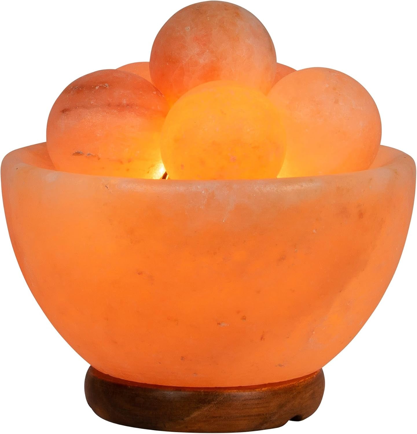 Himalayan Fire Bowl Salt Lamp with 6 Massage Balls Premium Quality Authentic from Pakistan