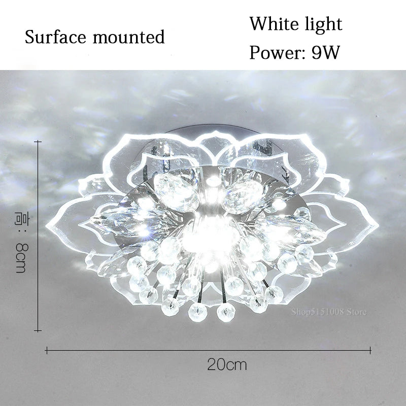 Crystal Lamp Ceiling Lights Flowers Chandelier for Living Room Decoration Indoor Lighting Corridor Lamps Colorful Light Fixtures