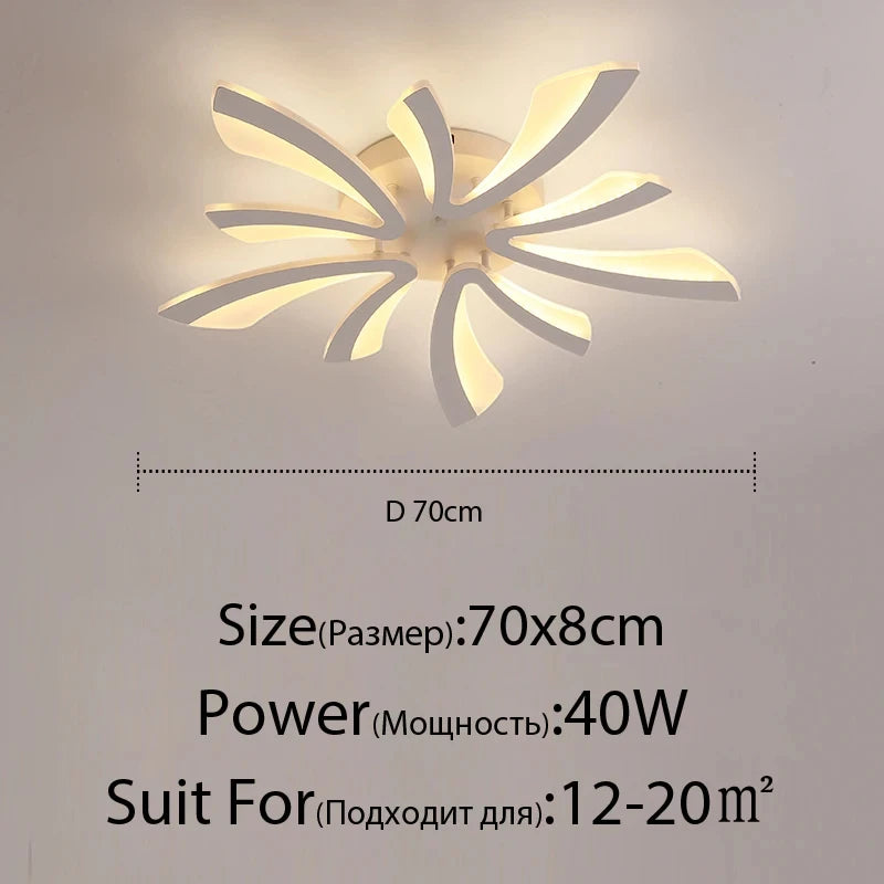 LED Ceiling Lamp Living Room Light Modern Acrylic Bedroom Lighting Fixtures AC90/260V Creative Dandelion Design Dining Room Lamp