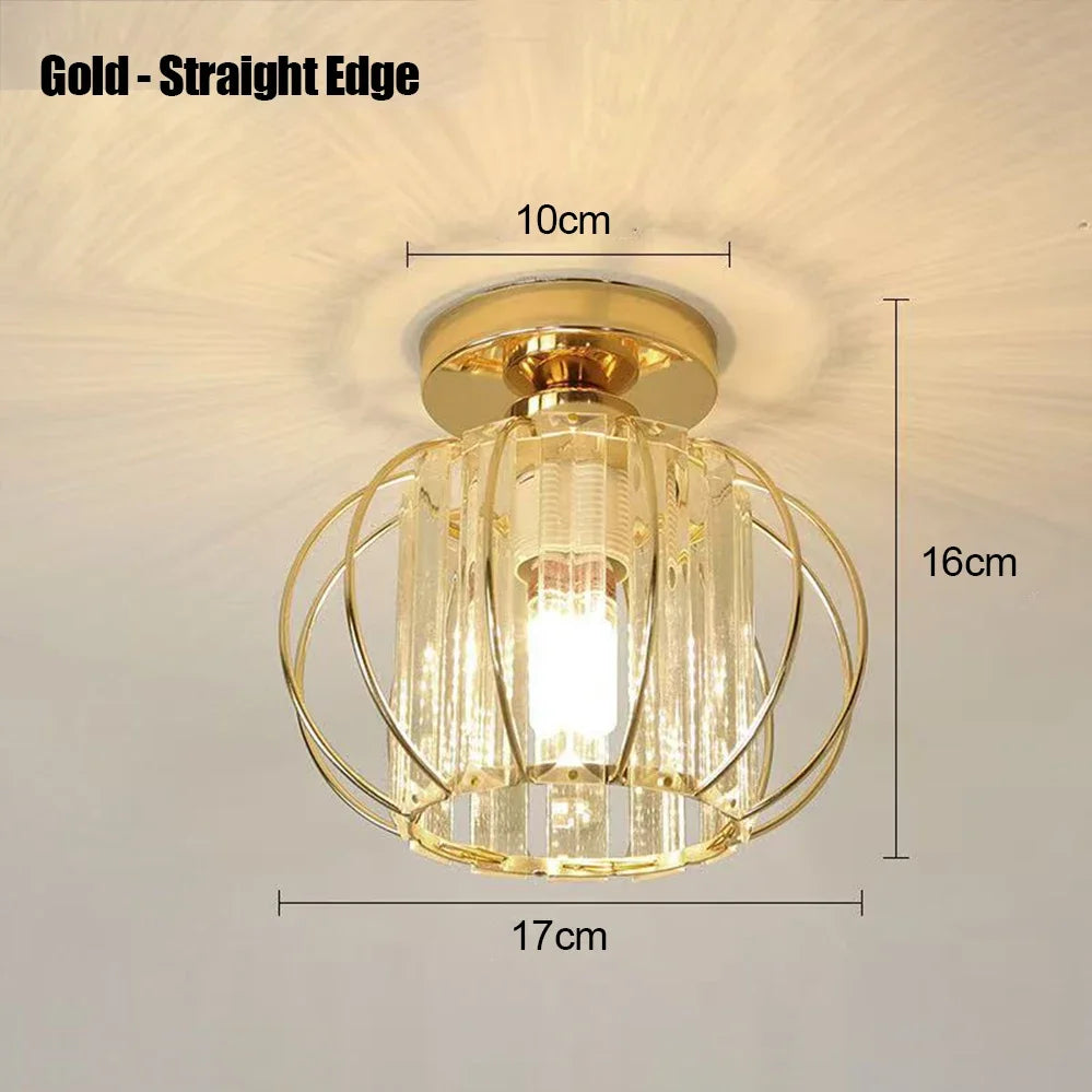 Novelty Design Glass Aisle Ceiling Light Fixtures for Corridor Balcony Ceiling Lampshade E27 Dining Room Chandelier Decoration