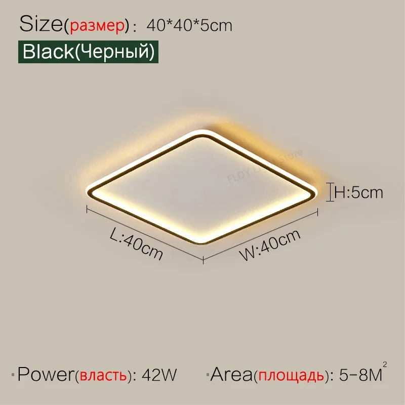 Remote Dimming Ultrathin Living Room Light Modern Minimalist LED Ceiling Lamp Lustre Home Decor Bedroom Study Ceiling Chandelier