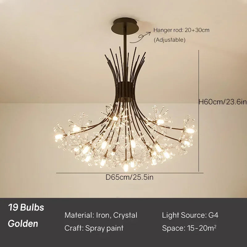 Dandelion Bouquet Restaurant Pendant Light Luxury Home Decor LED Ceiling Chandelier Bedroom Dining Room Children'S Hanging Lamps