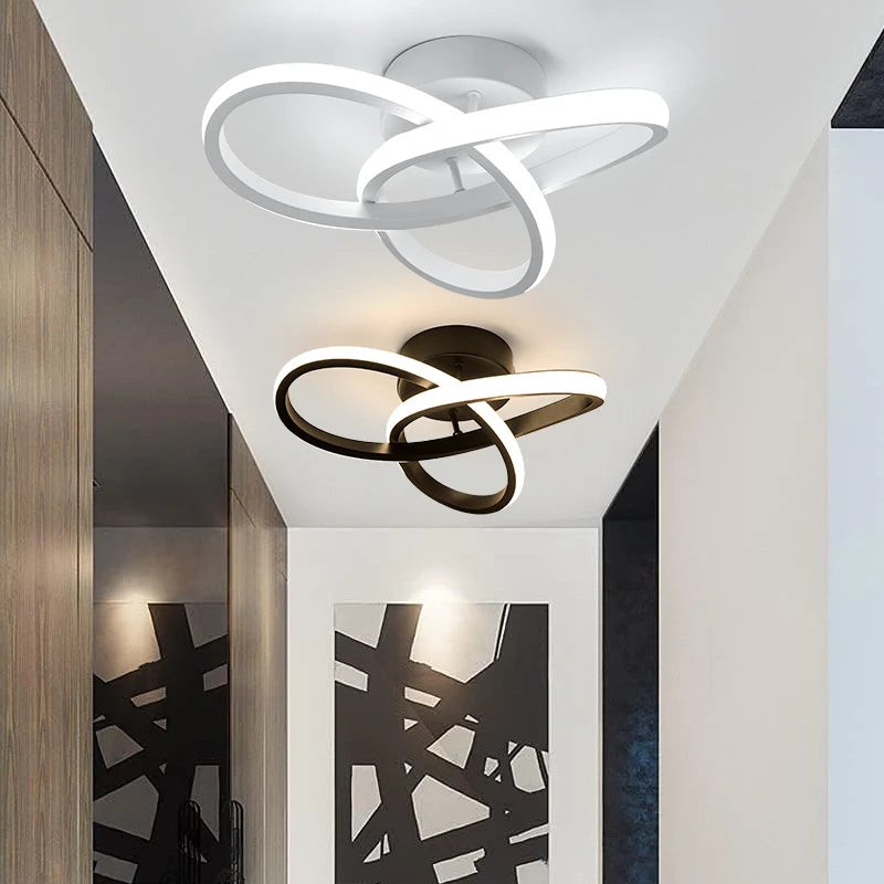 Household LED Chandelier Three Colors Lamp Modern Style Ceiling Lamp Bedroom Light Surface Installation 220V Dining Room Lamp