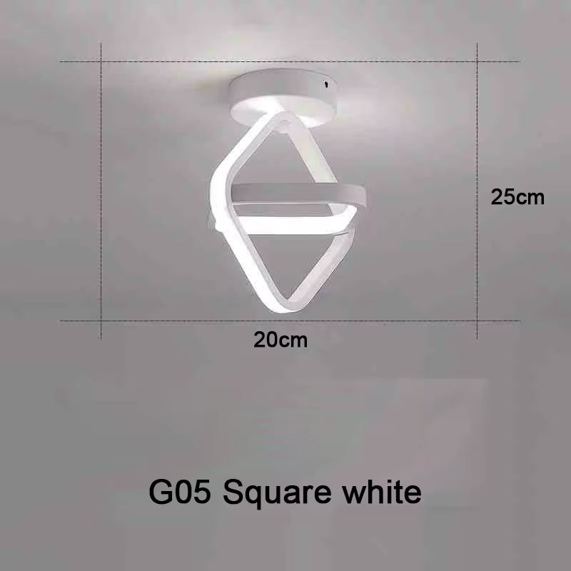 Modern LED Ceiling Light 2 Rings Creative Design Ceiling Lamp Indoor Lighting Fixtures Hallway Balcony Aisle Office Light