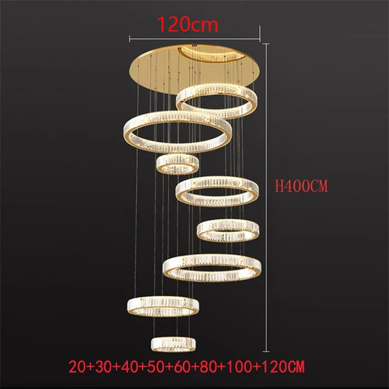 Modern Home Decoration Crystal Chandelier, Stair Pendant Lamp, Living Room Pendant Lights, Interior Lighting