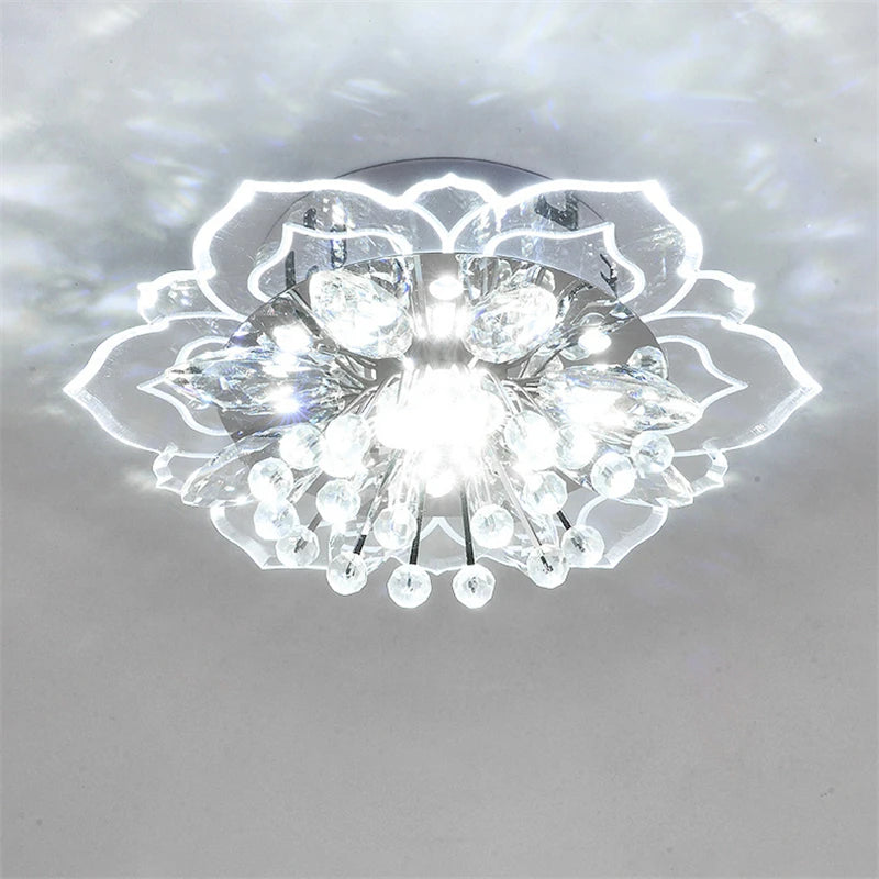 Crystal Lamp Ceiling Lights Flowers Chandelier for Living Room Decoration Indoor Lighting Corridor Lamps Colorful Light Fixtures