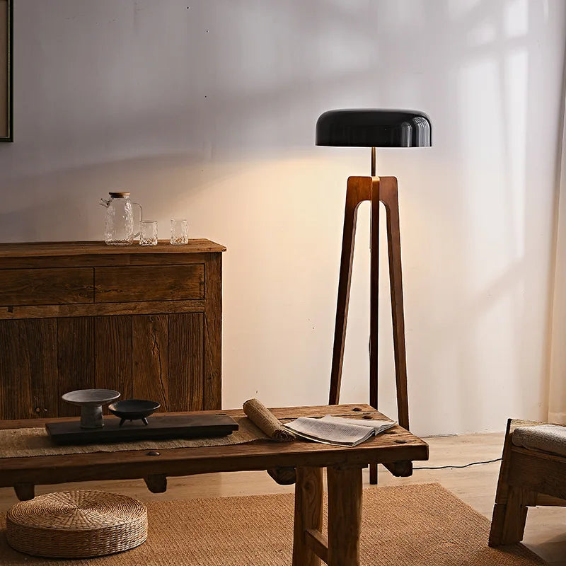 Pileo Porada Floor Lamp Modern Solid Wood Floor Lamp Nordic Living Room Tripod Floor Lamp Bedroom Home Classical LED Corner Lamp
