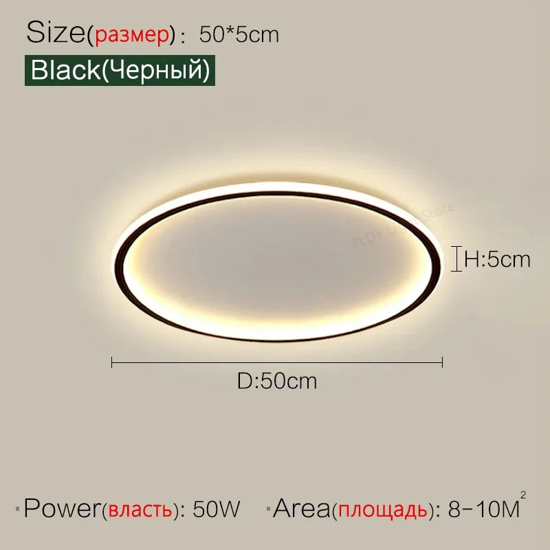 Remote Dimming Ultrathin Living Room Light Modern Minimalist LED Ceiling Lamp Lustre Home Decor Bedroom Study Ceiling Chandelier