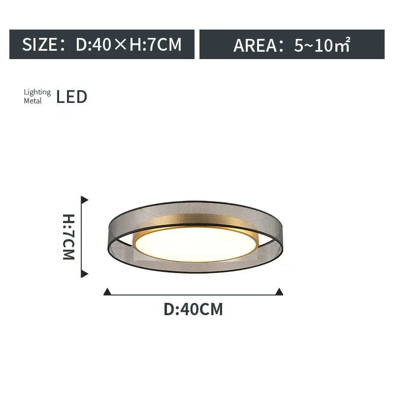 LED Ceiling Light All Copper Modern Living Room Light Nordic Simple Room round Bedroom Decorative Light Ceiling Light