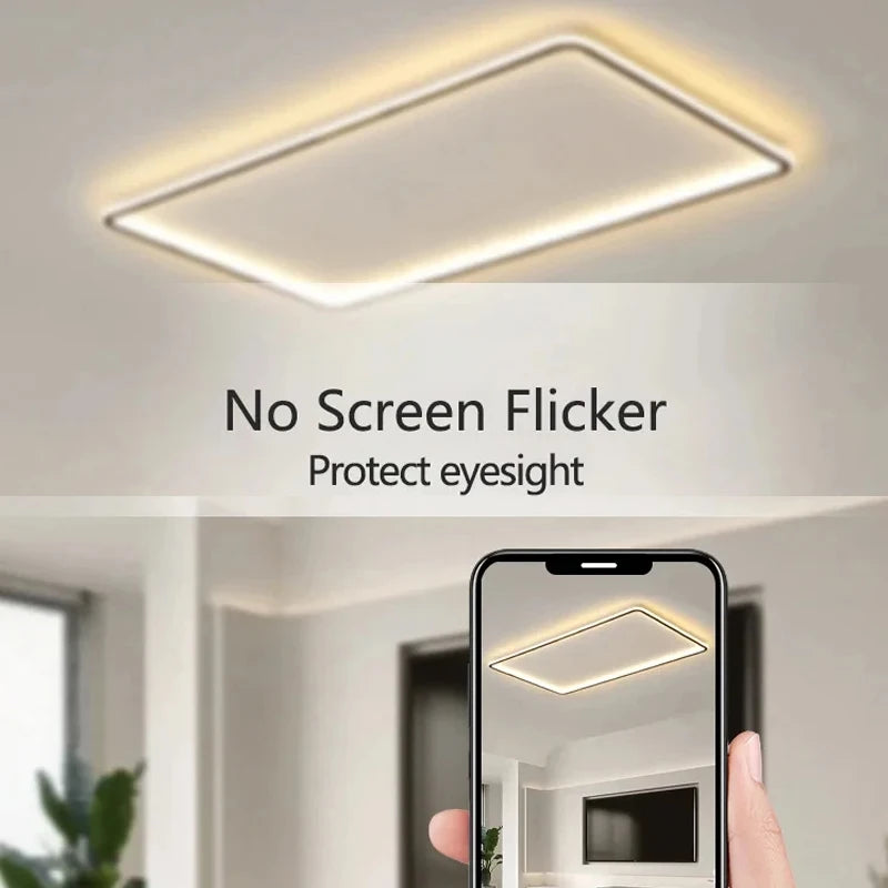 Remote Dimming Ultrathin Living Room Light Modern Minimalist LED Ceiling Lamp Lustre Home Decor Bedroom Study Ceiling Chandelier