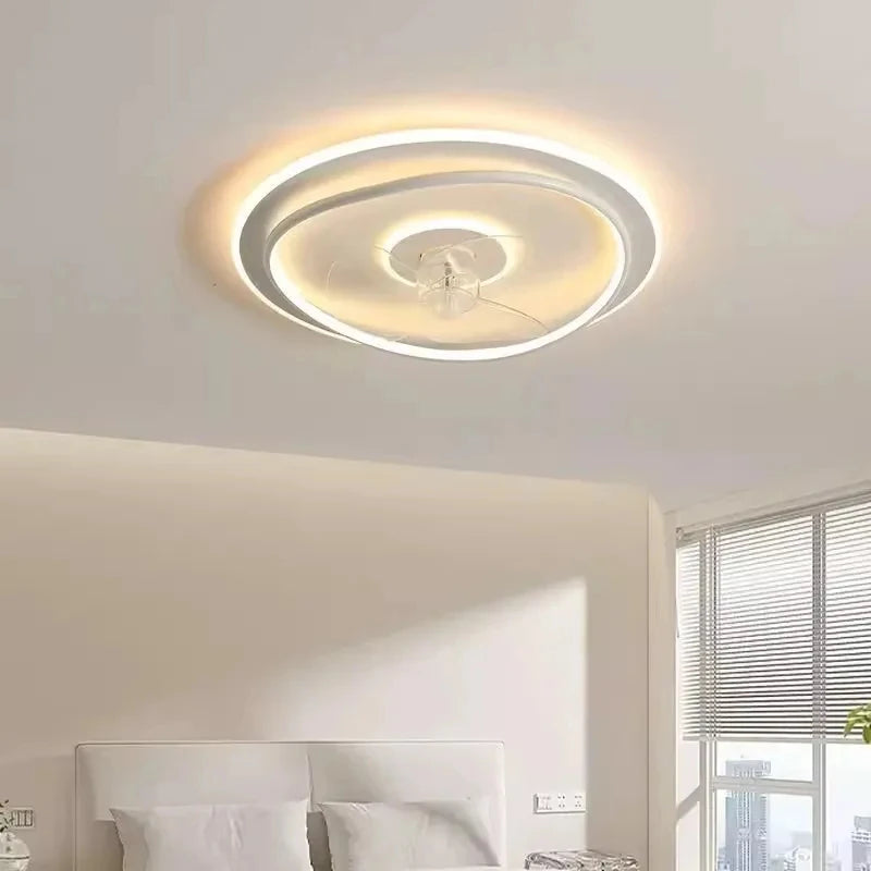 Modern LED Ceiling Fan Light Remote Dimming 6 Levels of Wind Speed Home Electric Fan Lamp Silent Bedroom Living Room Chandelier