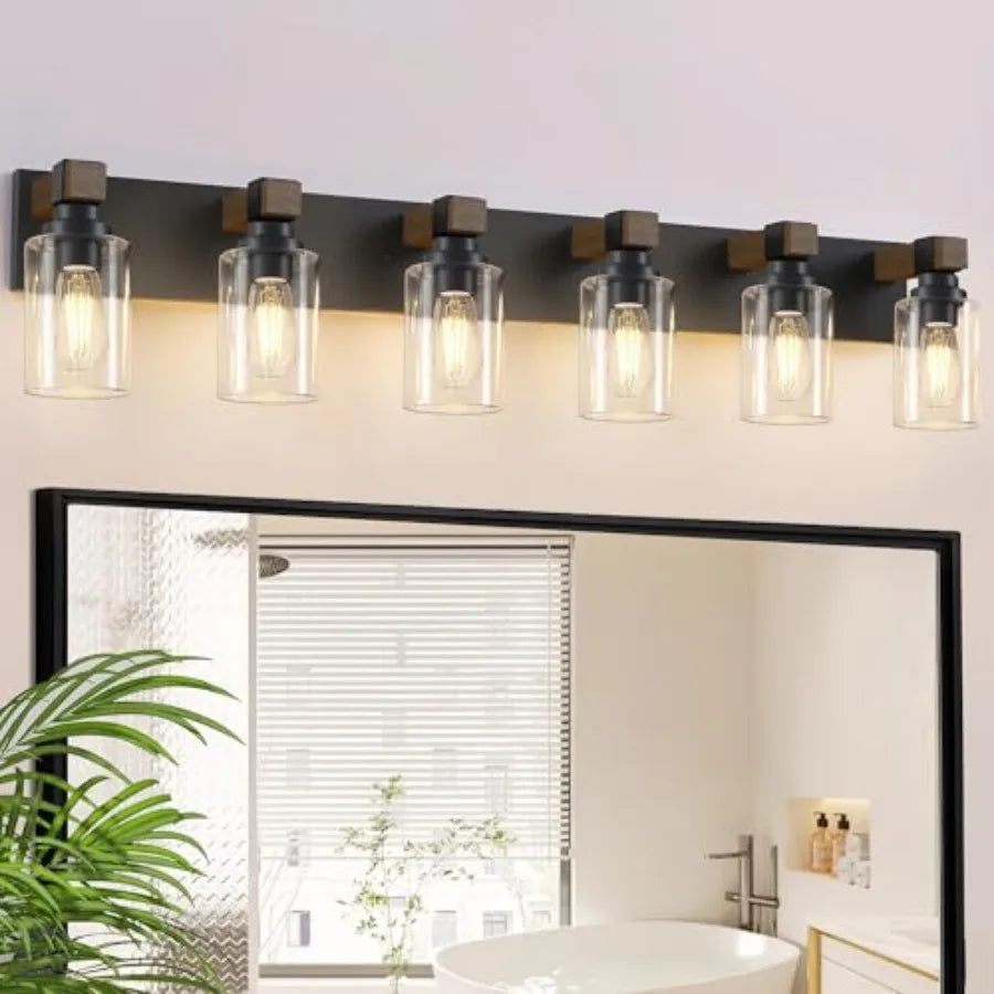 Farmhouse Bathroom Vanity Light Fixtures Rustic Wood Vanity Lights for Bathroom Vintage Wall Sconces Lighting Light Fixtures Ov