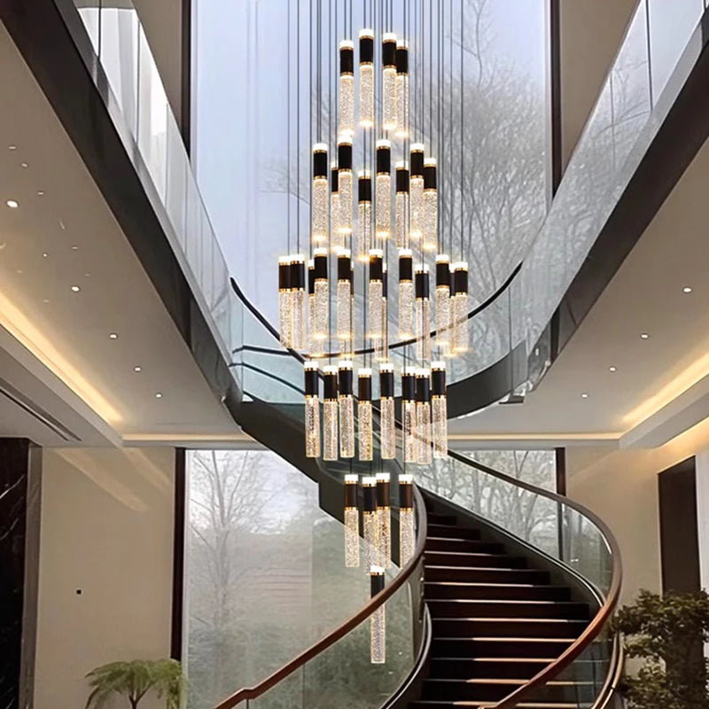 Modern Home Decoration Crystal Chandelier, Stair Pendant Lamp, Living Room Pendant Lights, Interior Lighting