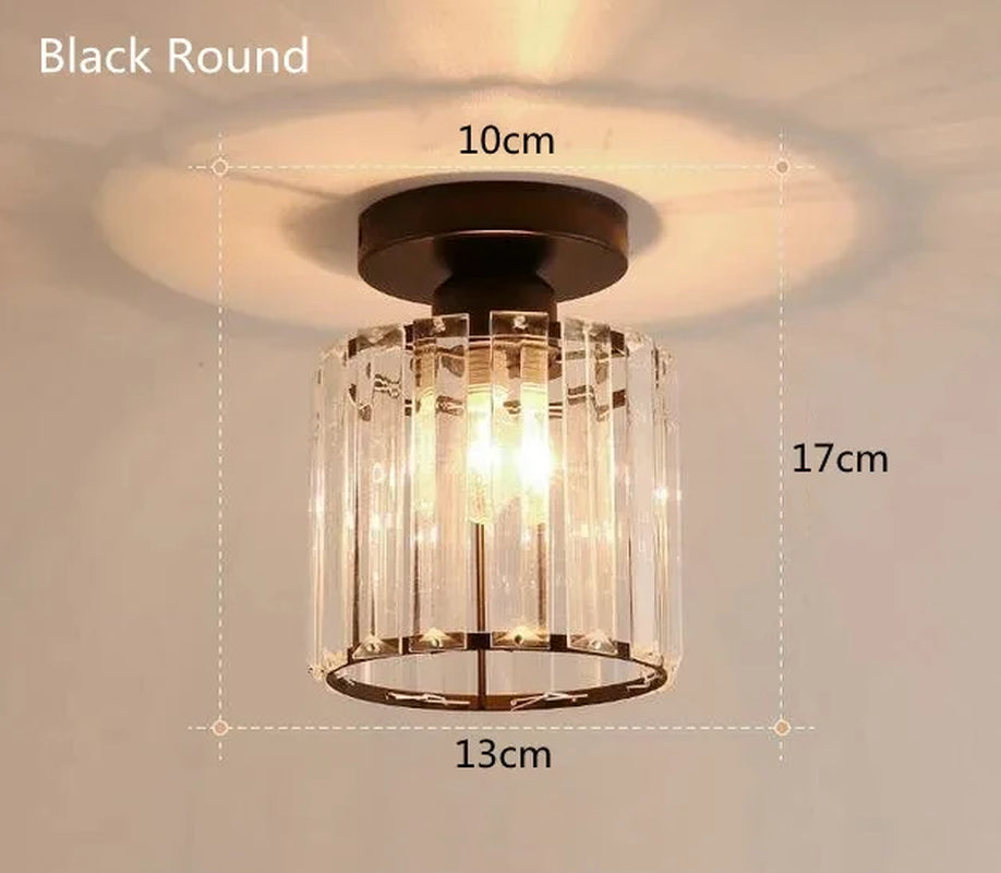Crystal Ceiling Light Corridor Channel Ceiling Lamp Luxur Balcony Aisle Lamp Home Foyer Track Light Kitchen Ceiling Light