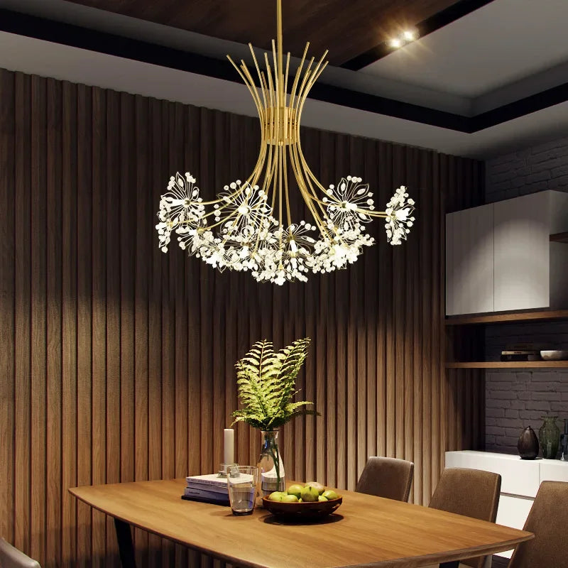 Dandelion Bouquet Restaurant Pendant Light Luxury Home Decor LED Ceiling Chandelier Bedroom Dining Room Children'S Hanging Lamps