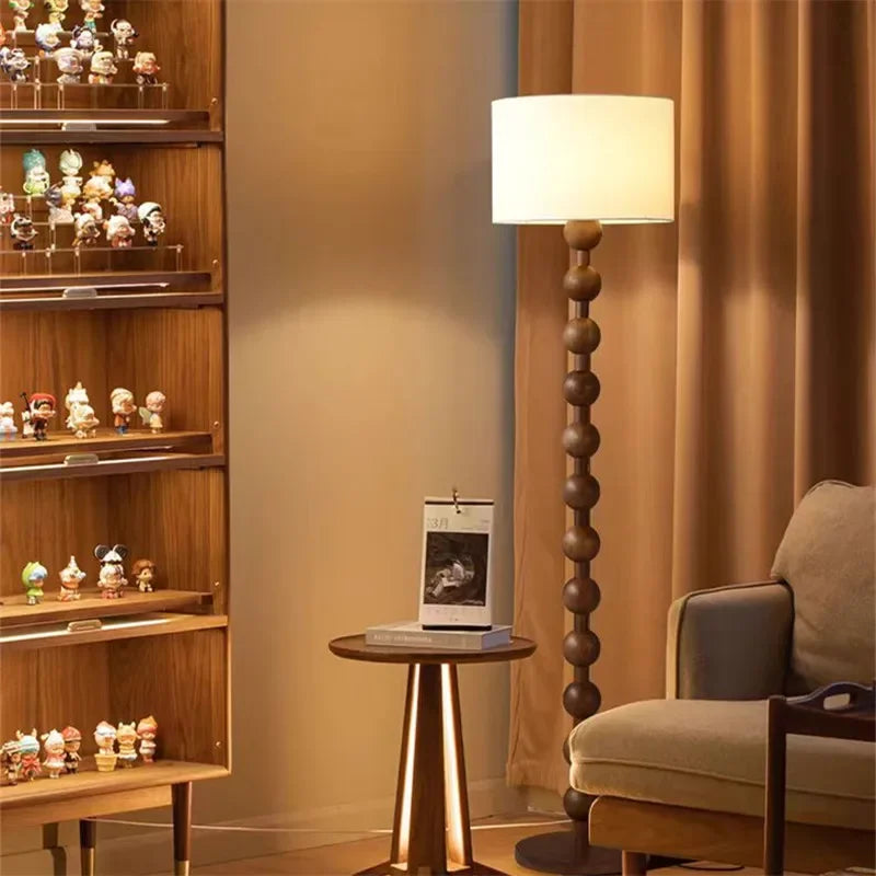 Vintage Floor Lamp Art Led Fabric Wood Vertical Light for Living Room Bedroom Bedside Sofa Light Hotel Japanese Room Decor Lamp