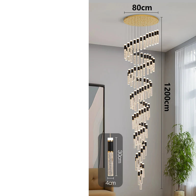 Modern Home Decoration Crystal Chandelier, Stair Pendant Lamp, Living Room Pendant Lights, Interior Lighting