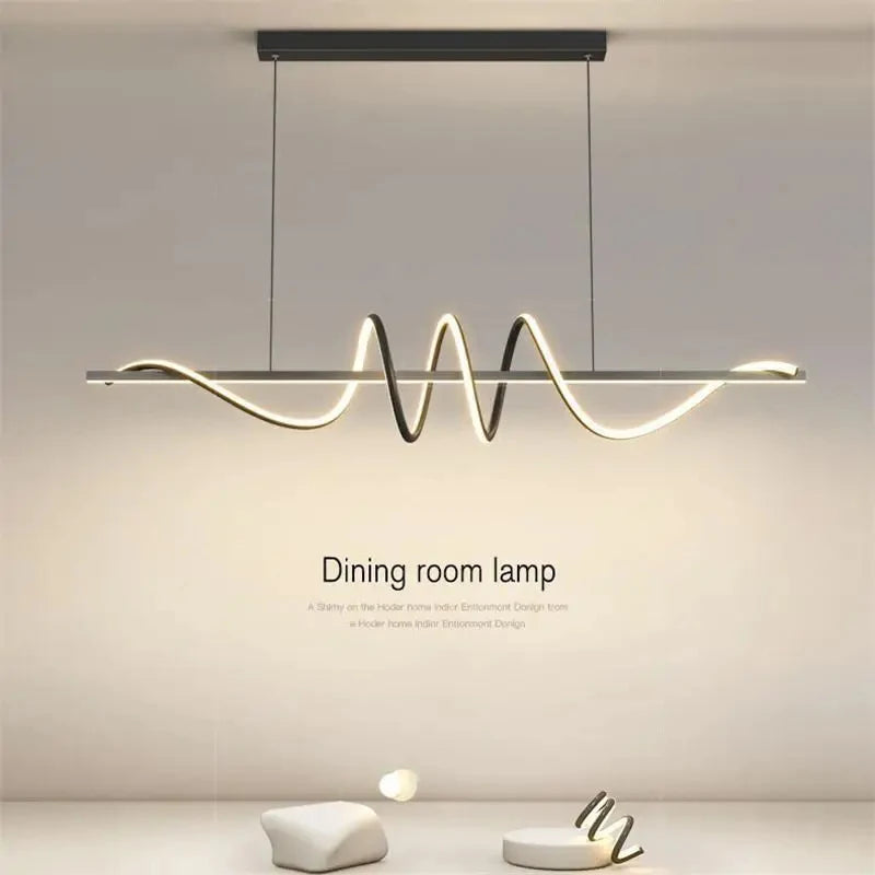 Minimalist Long Strip Restaurant Ceiling Chandelier Home Decor Bedroom Living Room Pendant Light Dining Table Bar Hanging Lamps
