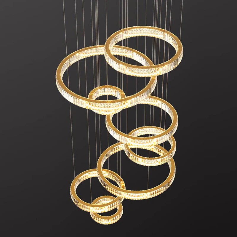 Modern Home Decoration Crystal Chandelier, Stair Pendant Lamp, Living Room Pendant Lights, Interior Lighting