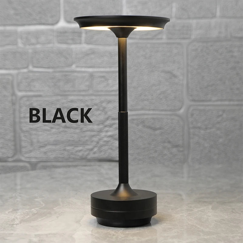LED Charging Desk Lamp Restaurant Decoration Atmosphere Lamp Retro Portable Cordless Touch USB-C Table Lamp