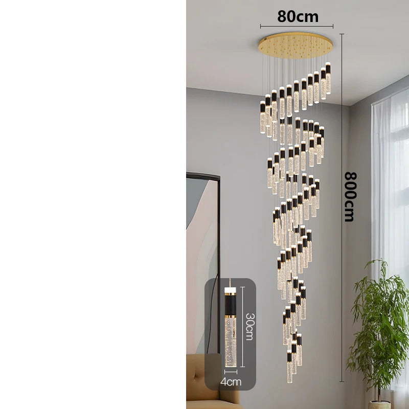 Modern Home Decoration Crystal Chandelier, Stair Pendant Lamp, Living Room Pendant Lights, Interior Lighting