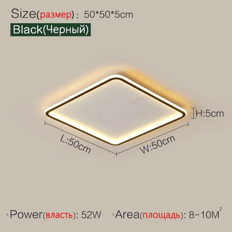 Remote Dimming Ultrathin Living Room Light Modern Minimalist LED Ceiling Lamp Lustre Home Decor Bedroom Study Ceiling Chandelier