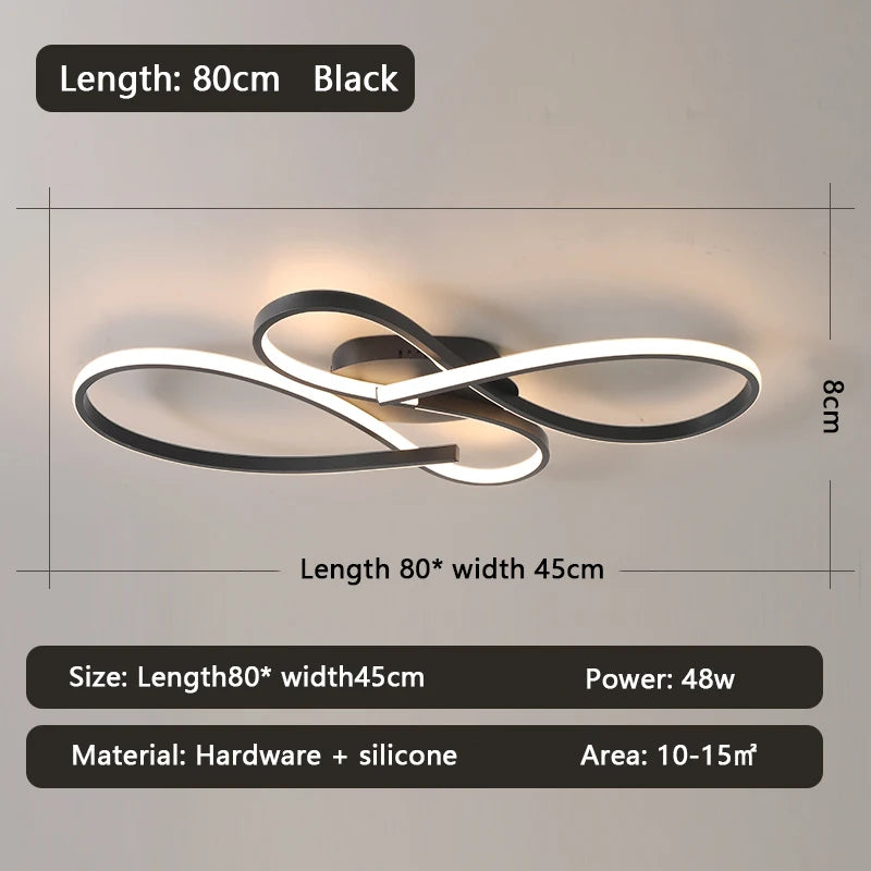 New Ceiling Modern Chandelier Lights for Living Room Bedroom Studyroom Black Led Ceiling Lamp for Room Chandelier Light Fixtures