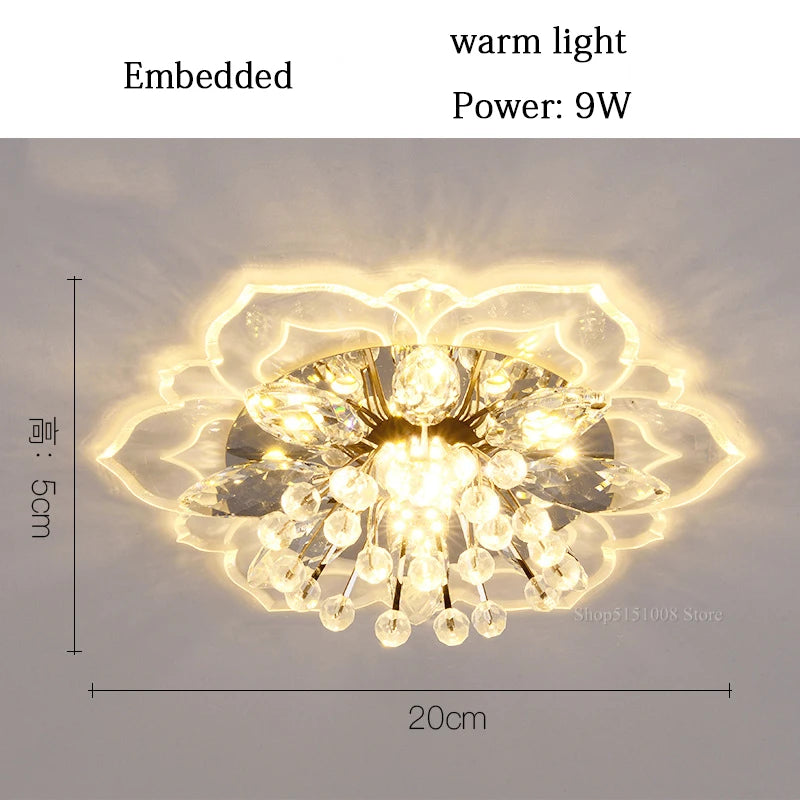 Crystal Lamp Ceiling Lights Flowers Chandelier for Living Room Decoration Indoor Lighting Corridor Lamps Colorful Light Fixtures