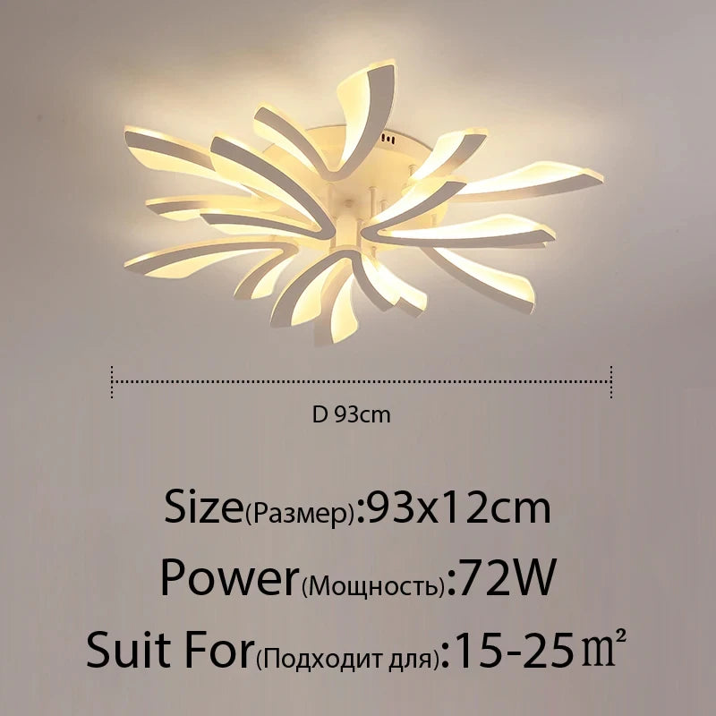 LED Ceiling Lamp Living Room Light Modern Acrylic Bedroom Lighting Fixtures AC90/260V Creative Dandelion Design Dining Room Lamp