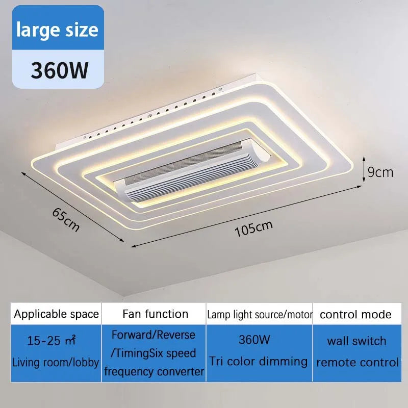 Invisible Bladeless Fan Ceiling Light LED Ceiling Fan Light Remote Control Intelligent Bedroom Living Room Light Indoor Light