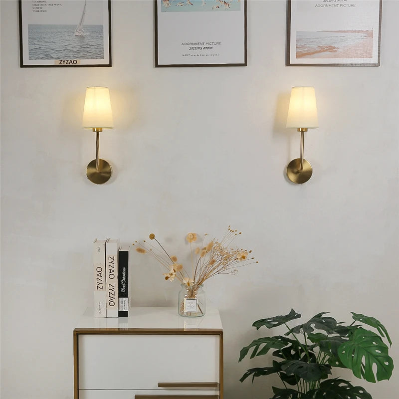 Nordic Minimalism LED Wall Lamp Modern Simple Linen Lampshade Elbow Wall Lights for Home Decor Living Room Stairs Light Fixtures