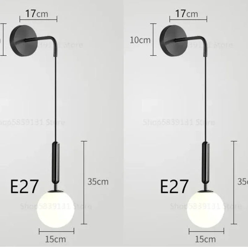 Modern Simple Glass Wall Lamp Nordic Creative LED Luxury Wall Lamps for Living Room Bedroom Bedside Wall Light Fixtures Lighting