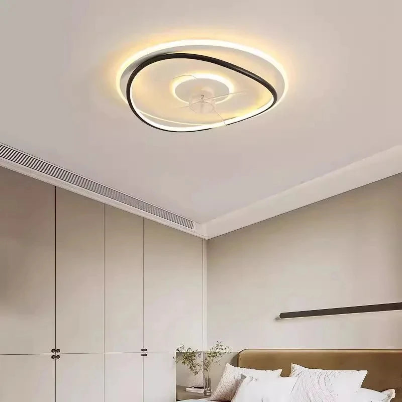 Modern LED Ceiling Fan Light Remote Dimming 6 Levels of Wind Speed Home Electric Fan Lamp Silent Bedroom Living Room Chandelier