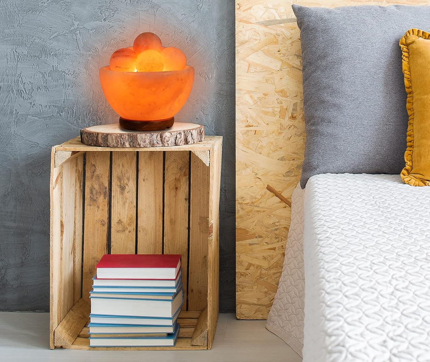 Himalayan Fire Bowl Salt Lamp with 6 Massage Balls Premium Quality Authentic from Pakistan