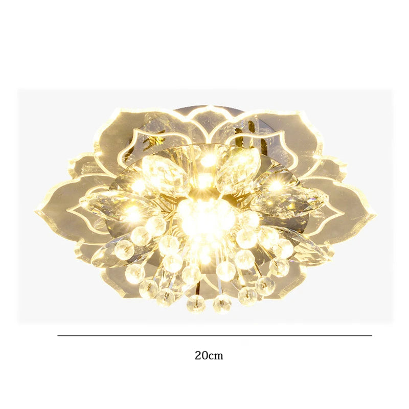 Crystal Lamp Ceiling Lights Flowers Chandelier for Living Room Decoration Indoor Lighting Corridor Lamps Colorful Light Fixtures