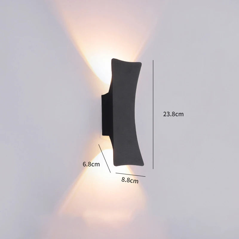 LED Lights Modern Outdoor Waterproof Wall Lights Aluminum Black White Wall Lamps Indoor/Outdoor Exterior Wall Light Fixtures