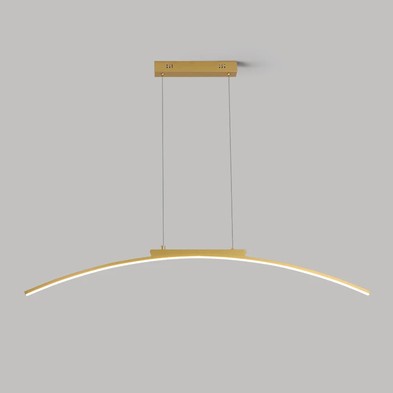 Pendant Lamp Minimalist Curve Hanging Light Adjustable Height LED Dining Energy Saving Light for Kitchen Dining Room Hotel Light