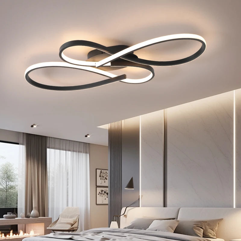 New Ceiling Modern Chandelier Lights for Living Room Bedroom Studyroom Black Led Ceiling Lamp for Room Chandelier Light Fixtures