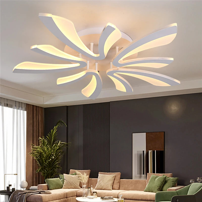 LED Ceiling Lamp Living Room Light Modern Acrylic Bedroom Lighting Fixtures AC90/260V Creative Dandelion Design Dining Room Lamp