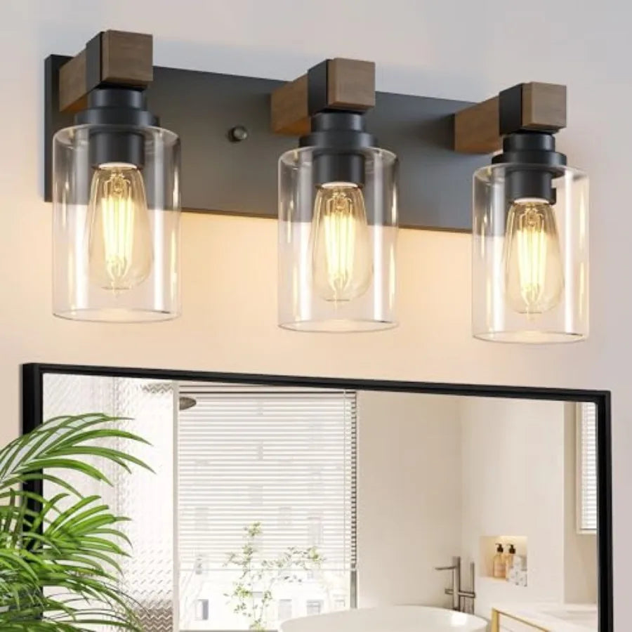 Farmhouse Bathroom Vanity Light Fixtures Rustic Wood Vanity Lights for Bathroom Vintage Wall Sconces Lighting Light Fixtures Ov