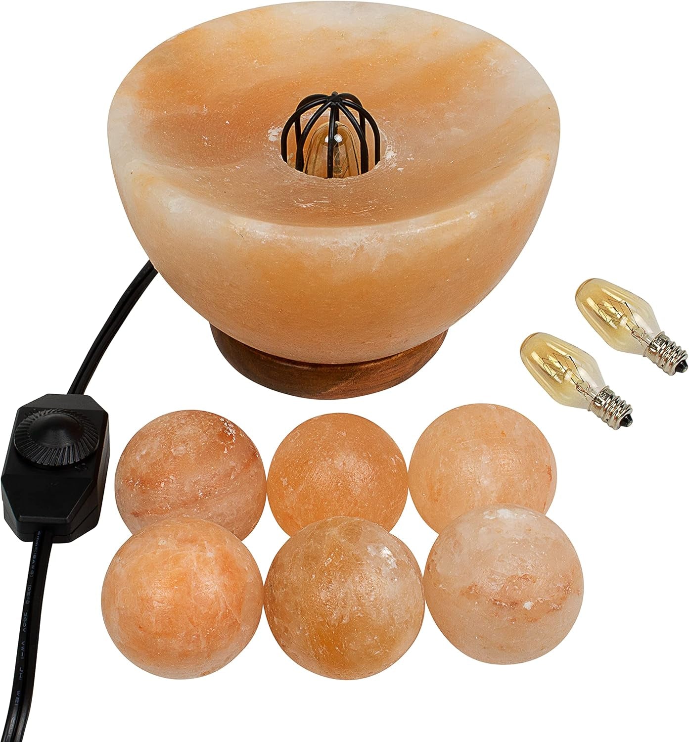 Himalayan Fire Bowl Salt Lamp with 6 Massage Balls Premium Quality Authentic from Pakistan