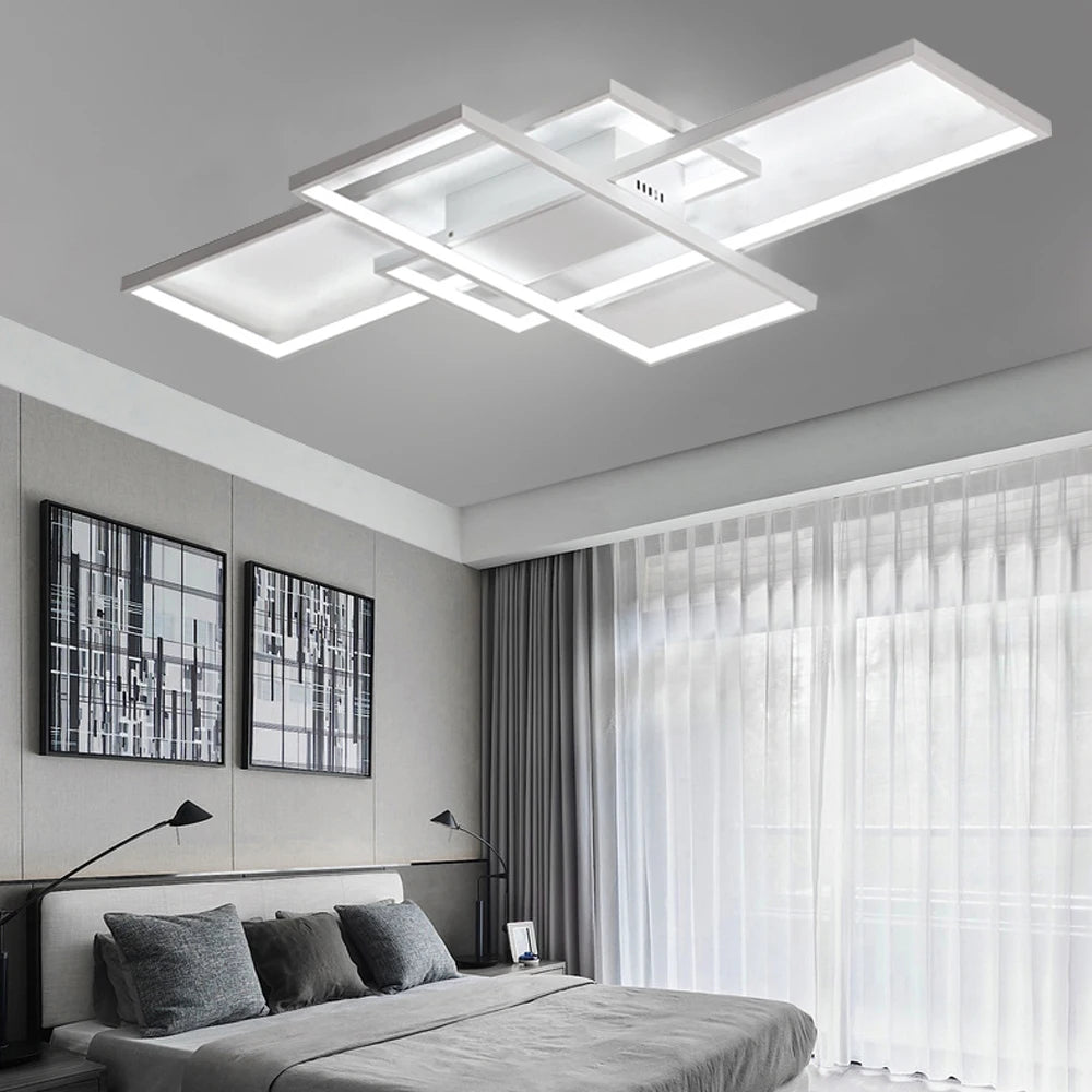 Modern LED Ceiling Lights Fixture 80W LED White Light Square Acrylic Flush Mount Ceiling Light Fixtures for Bedroom Study