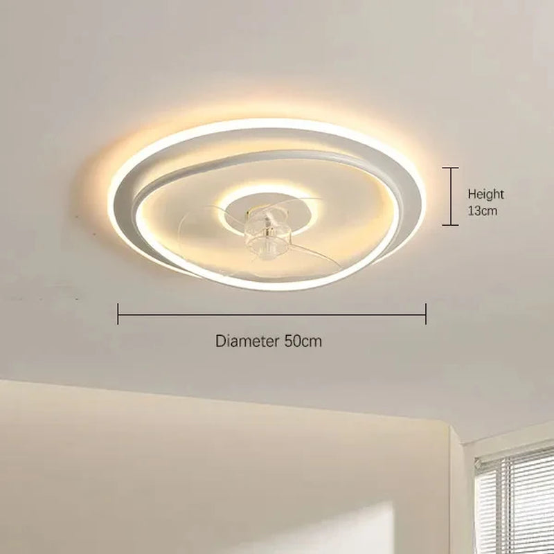 Modern LED Ceiling Fan Light Remote Dimming 6 Levels of Wind Speed Home Electric Fan Lamp Silent Bedroom Living Room Chandelier