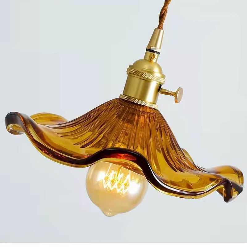 Nordic Style Simple LED Pendant Light Fixtures Bedroom Living Room Bar Colorful Glass Copper Hanging Lamp Lights
