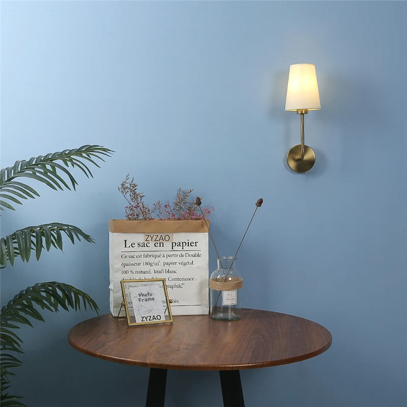 Nordic Minimalism LED Wall Lamp Modern Simple Linen Lampshade Elbow Wall Lights for Home Decor Living Room Stairs Light Fixtures
