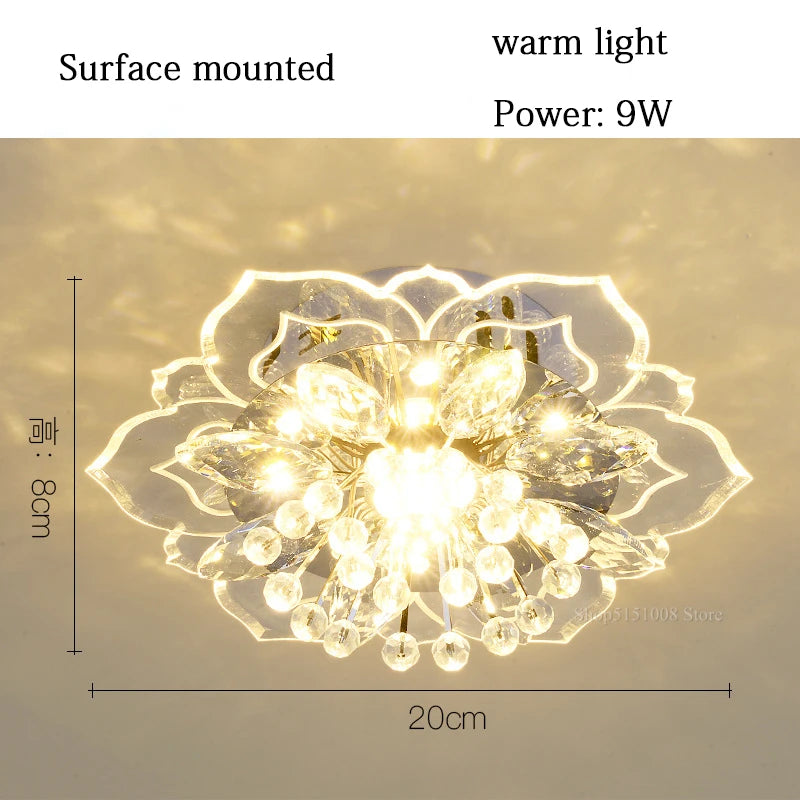 Crystal Lamp Ceiling Lights Flowers Chandelier for Living Room Decoration Indoor Lighting Corridor Lamps Colorful Light Fixtures