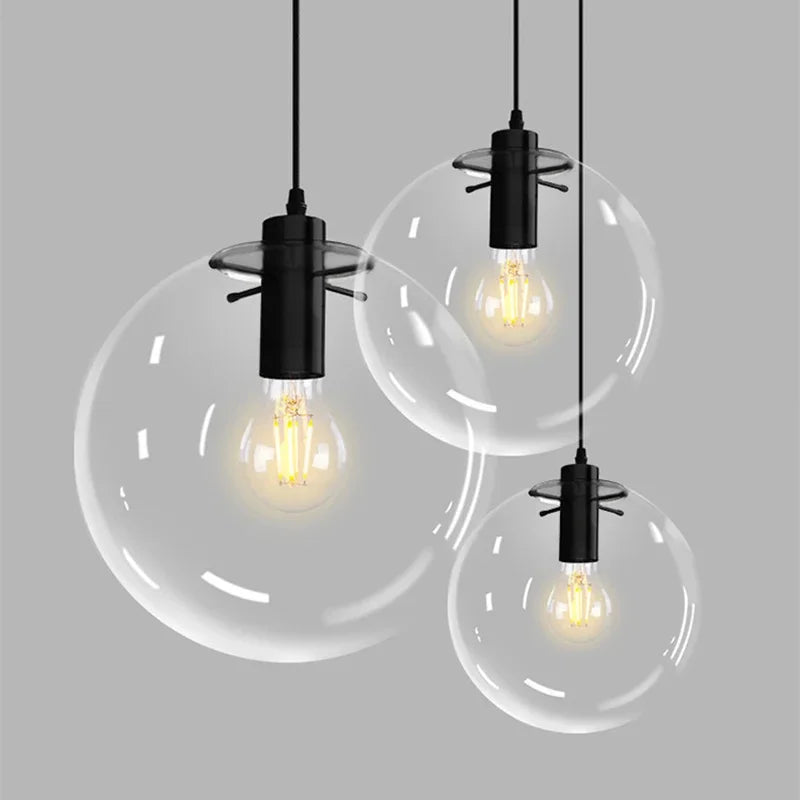 Bubble Pendant Light Glass Ball Pendant Lighting Creative Decoration Fixtures for Bedroom Study Dinner Room Bar Modern Pendant L