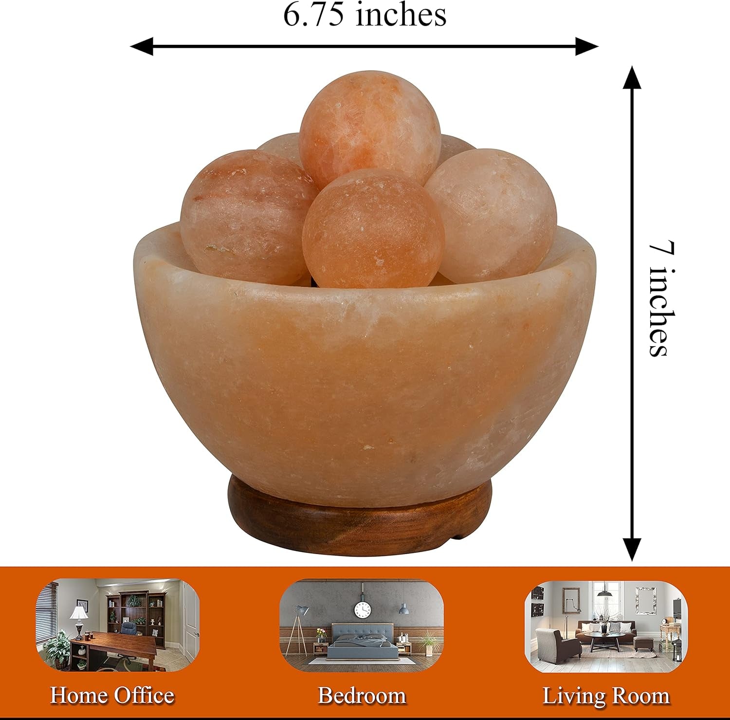 Himalayan Fire Bowl Salt Lamp with 6 Massage Balls Premium Quality Authentic from Pakistan